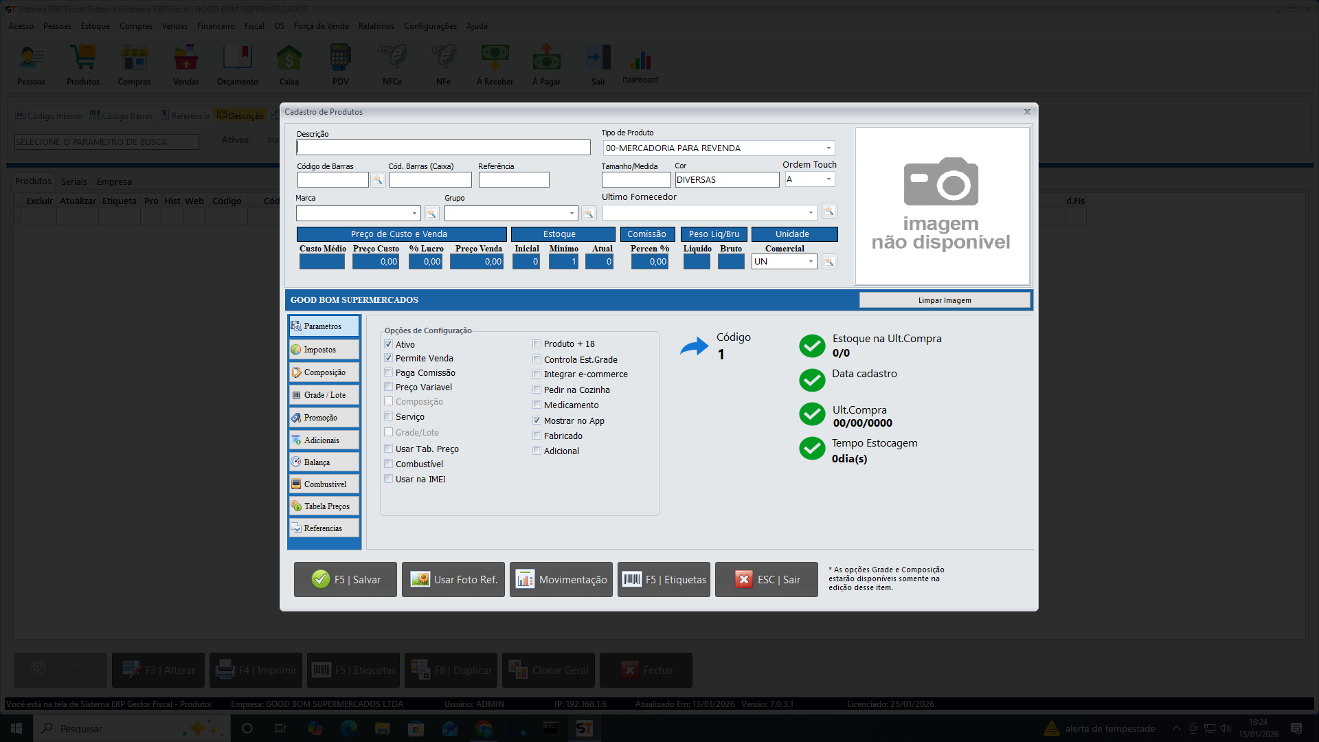 Adicionar Produtos ERP Softtech