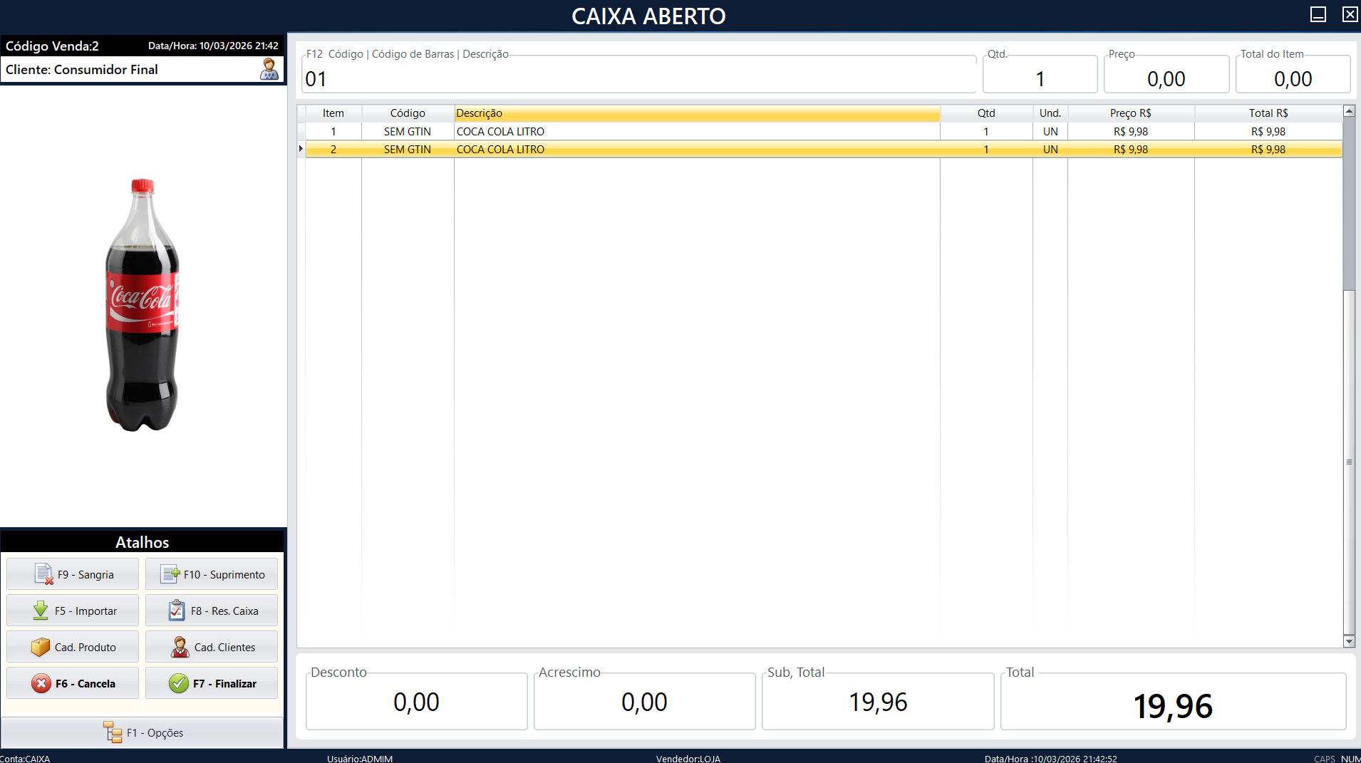 PDV-Frente de Caixa ERP Softtech Tecnologia